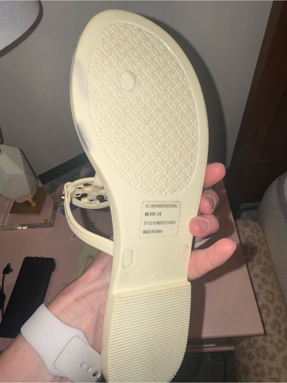 Tory Burch White and Gold Sandals - Picture 8 of 9